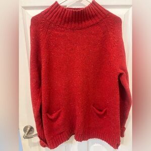 J. Jill Red Speckled‎ Cowl Neck Sweater